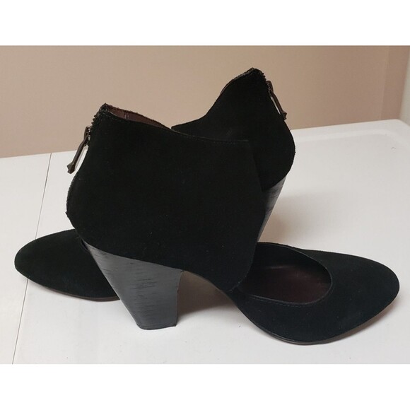 Report Signature Womens Black Suede Ankle Strap Block Heel Dress Shoes Sz 10 POE - Picture 4 of 15
